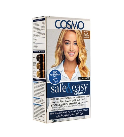 Cosmo No Ammonia Permanent Hair Color 7.3 Golden Blonde 